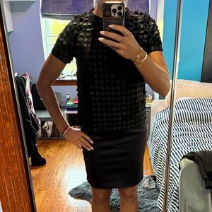 Black Textured Women's Top